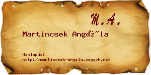 Martincsek Angéla névjegykártya